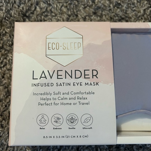 5/$25 Eco-Sleep Lavender Infused Satin Eye Mask New in Box - Picture 3 of 4